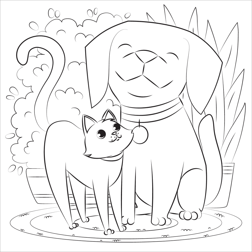 Desenho de Amizade para colorir e imprimir: número 45