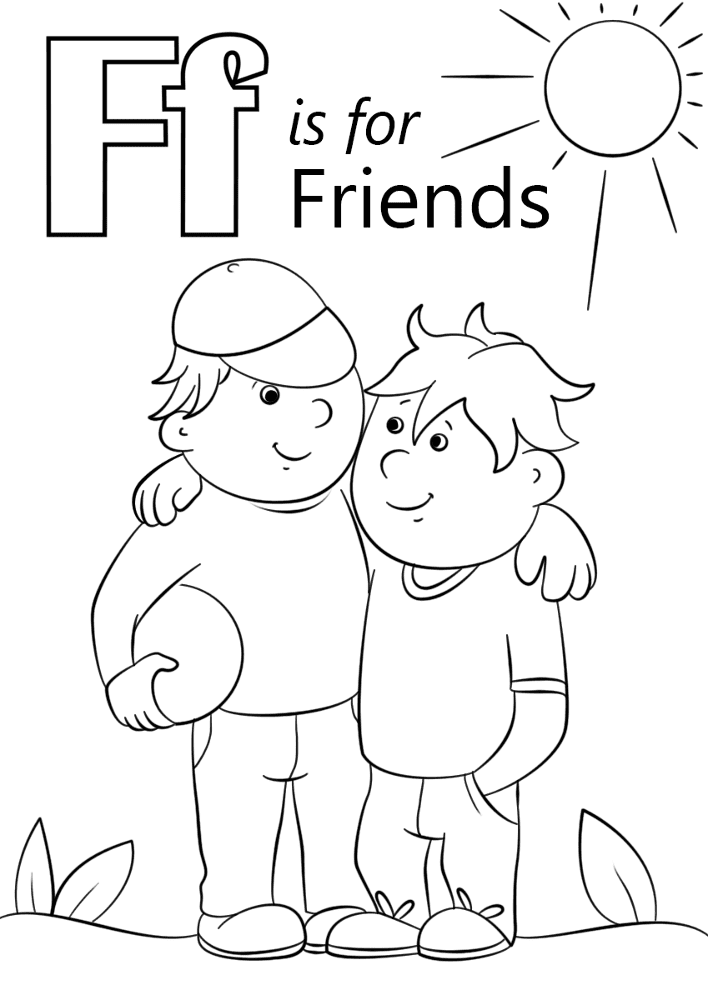 Desenho de Amizade para colorir