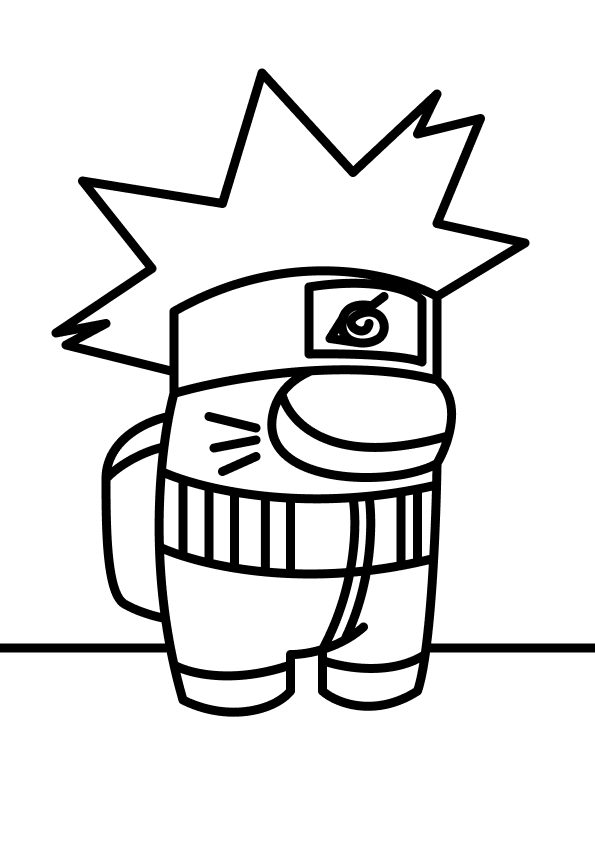 Desenho de Among Us para colorir e imprimir: número 1