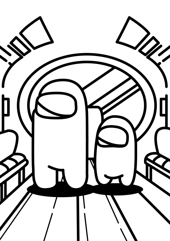 Desenho de Among Us para colorir e imprimir: número 2