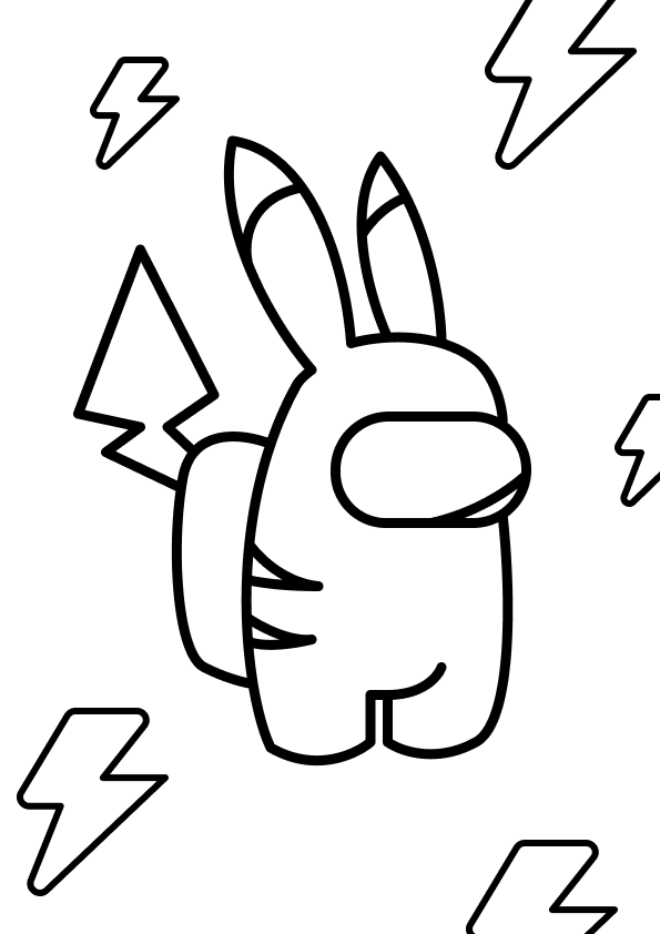 Desenho de Among Us para colorir e imprimir: número 4