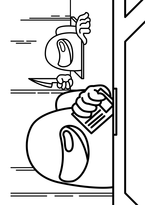 Desenho de Among Us para colorir e imprimir: número 5