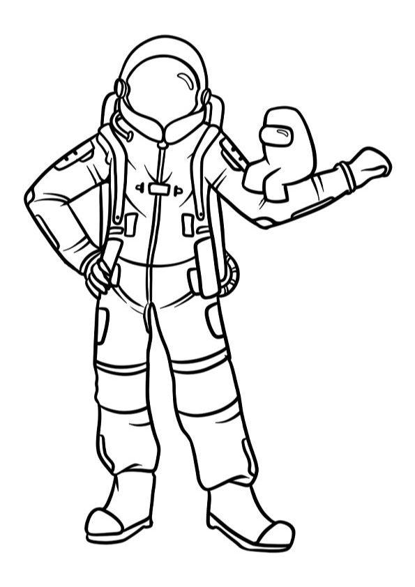Desenho de Among Us para colorir e imprimir: número 7