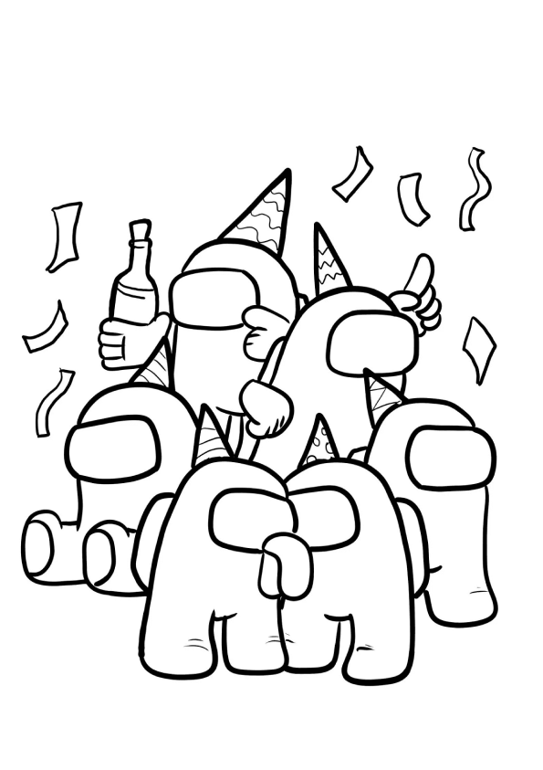 Desenho de Among Us para colorir e imprimir: número 8