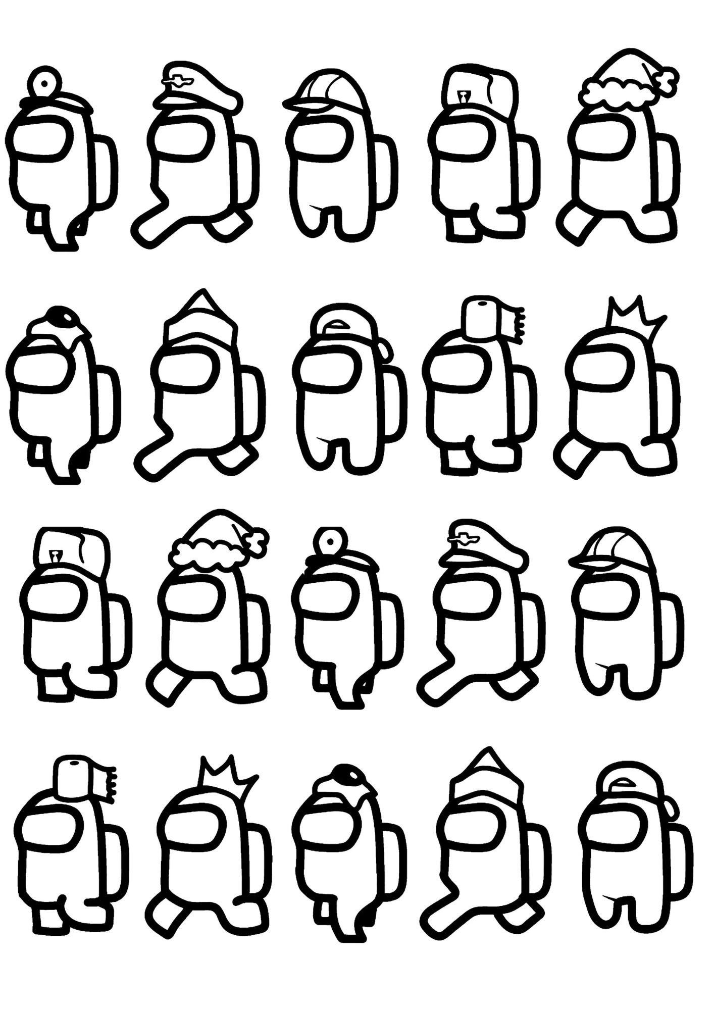 Desenho de Among Us para colorir e imprimir: número 9