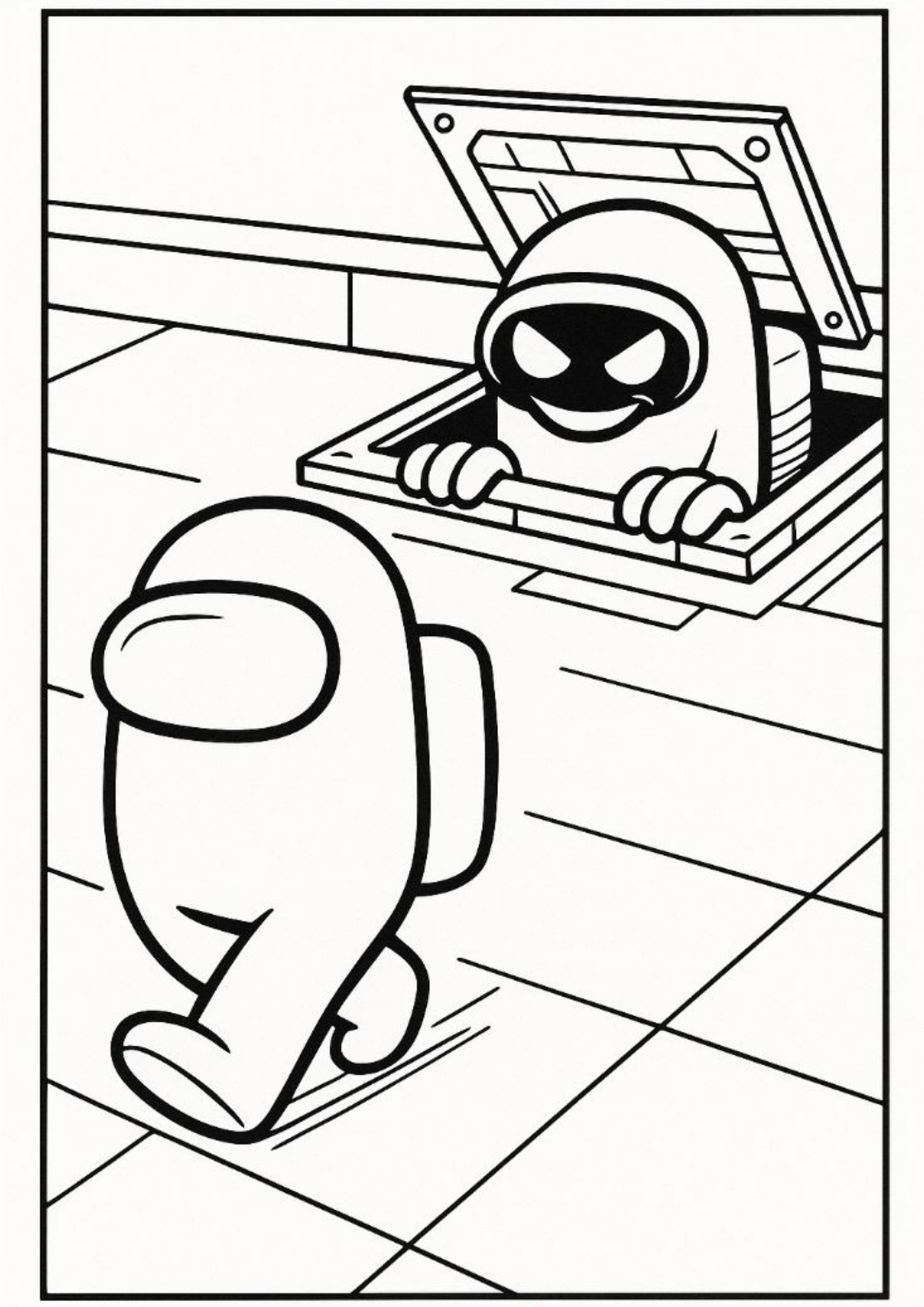 Desenho de Among Us para colorir e imprimir: número 10