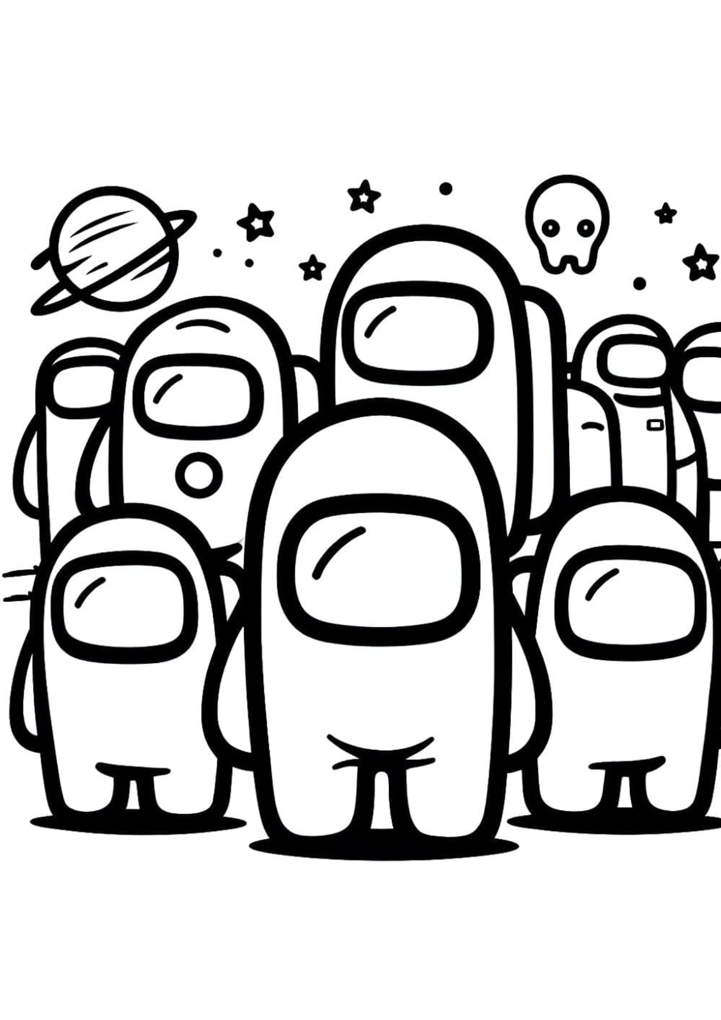 Desenho de Among Us para colorir e imprimir: número 11