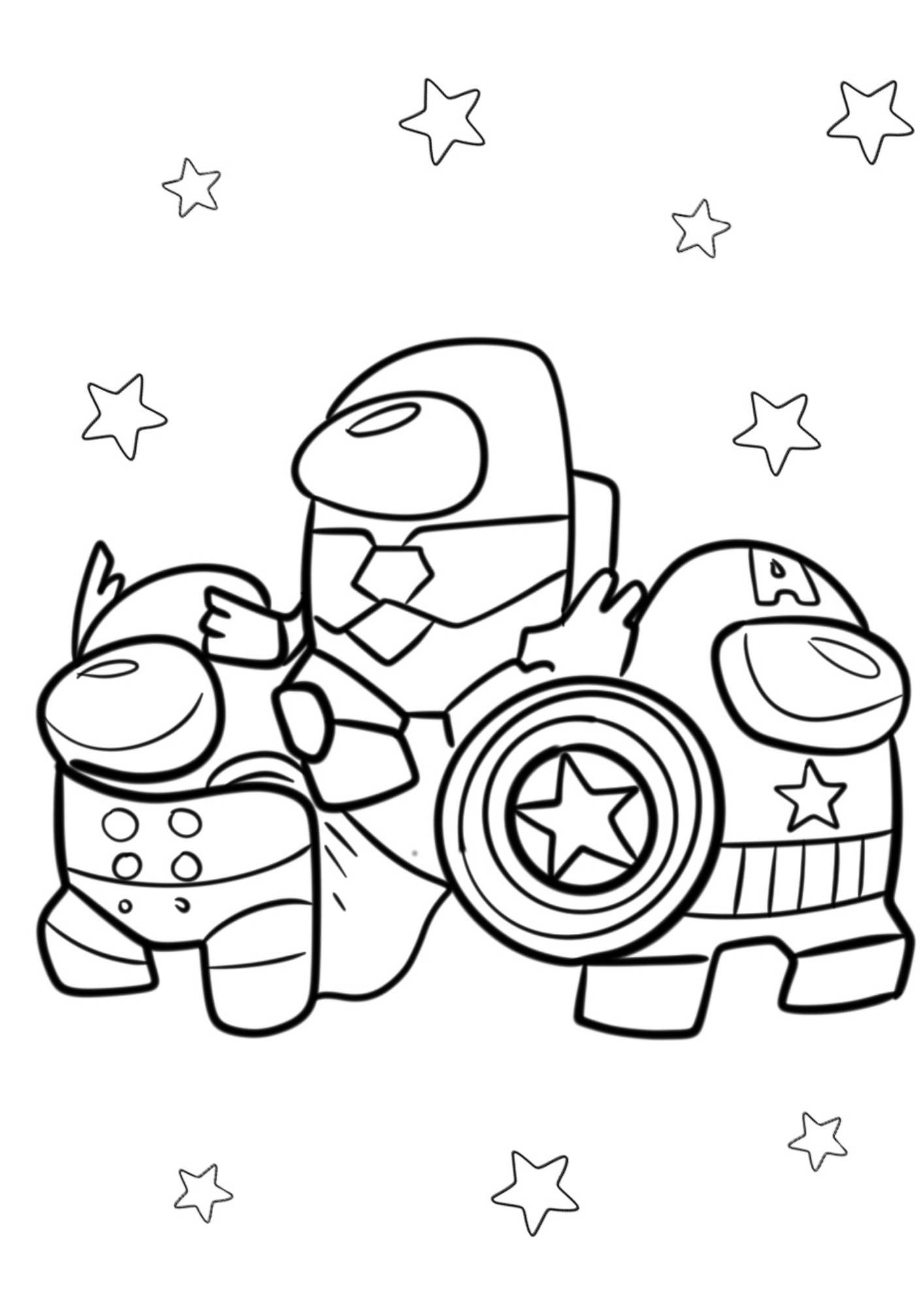 Desenho de Among Us para colorir e imprimir: número 12