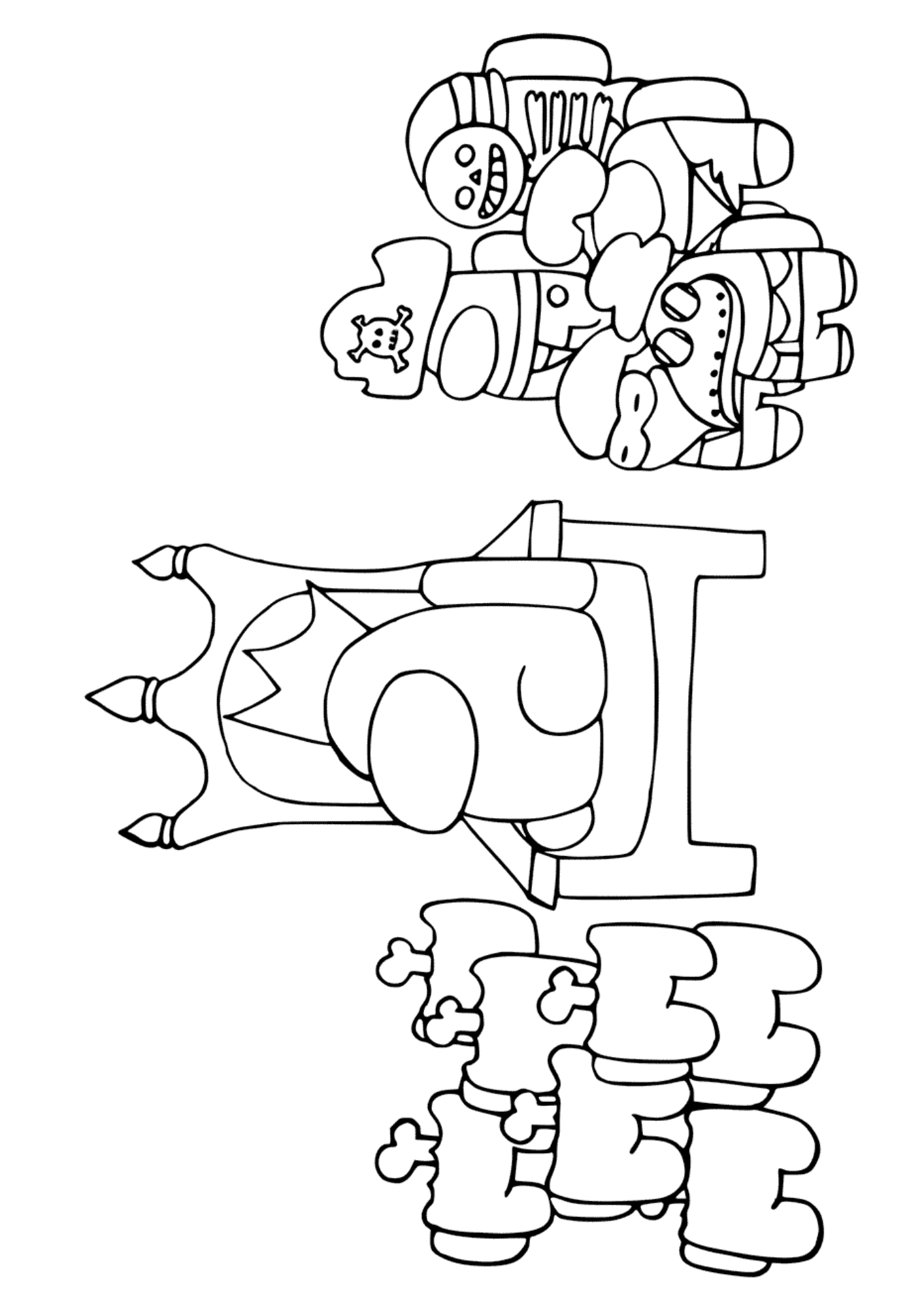 Desenho de Among Us para colorir e imprimir: número 13