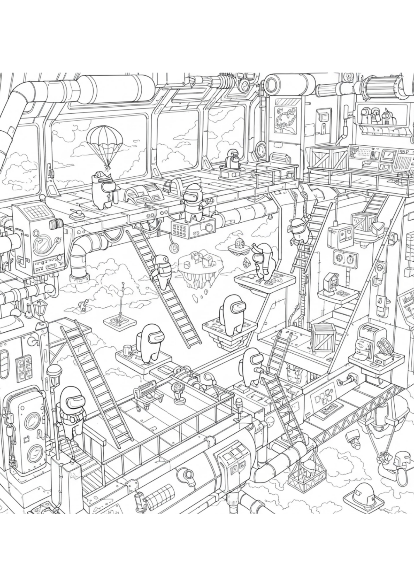 Desenho de Among Us para colorir e imprimir: número 14