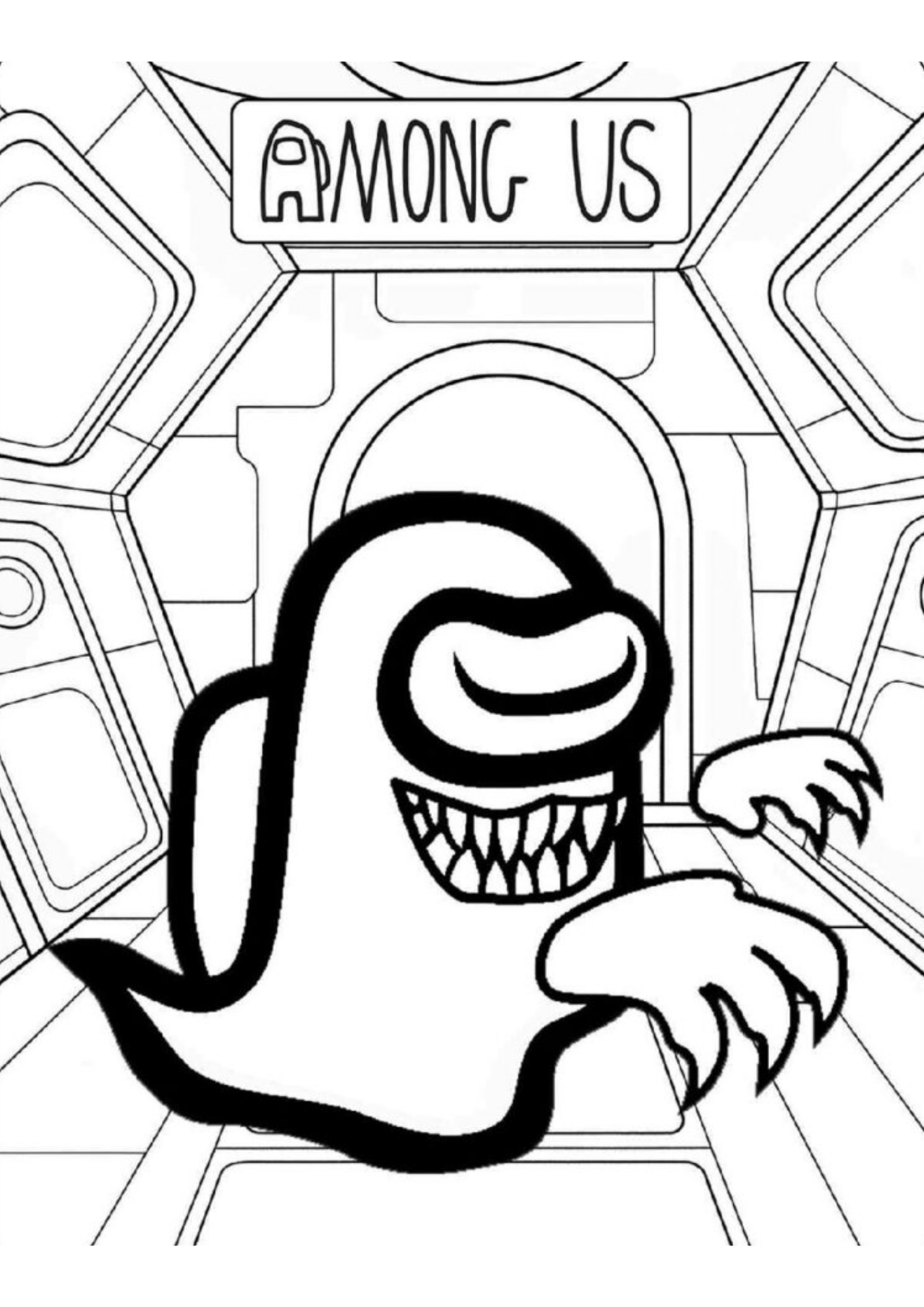 Desenho de Among Us para colorir e imprimir: número 16