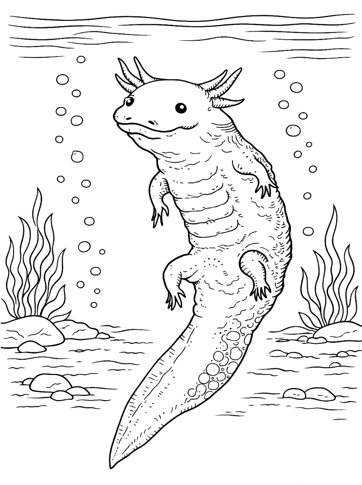 Desenho de Anfíbios para colorir e imprimir: número 5