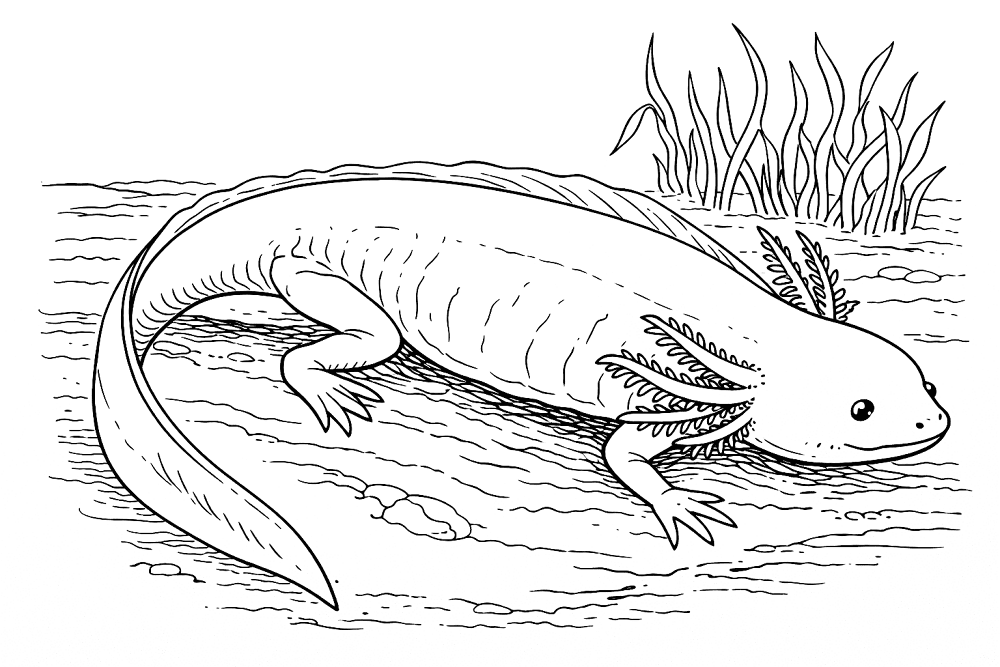 Desenho de Anfíbios para colorir e imprimir: número 6