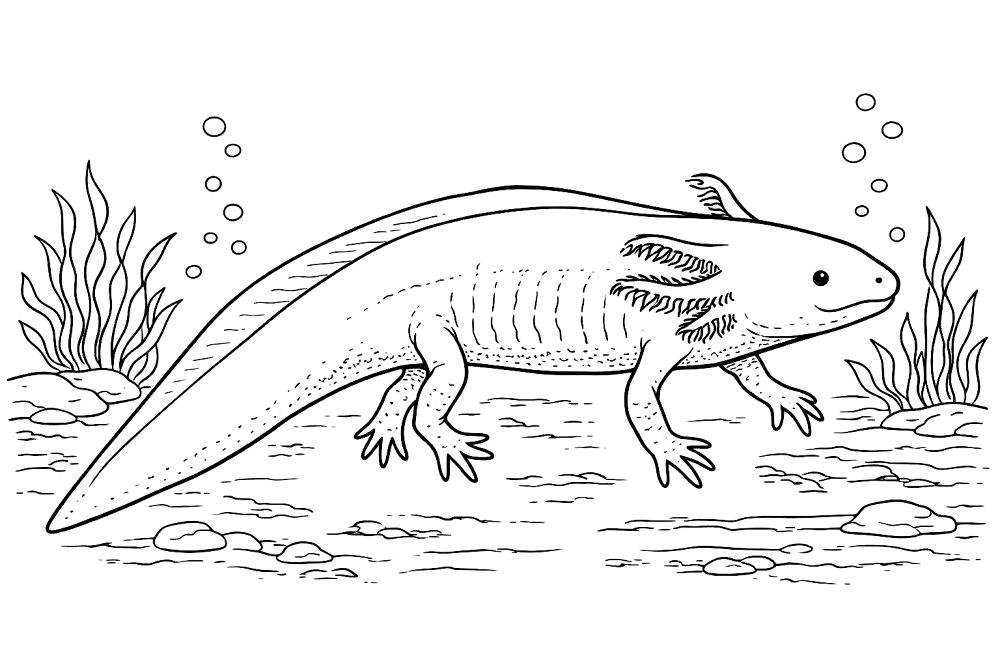 Desenho de Anfíbios para colorir e imprimir: número 7