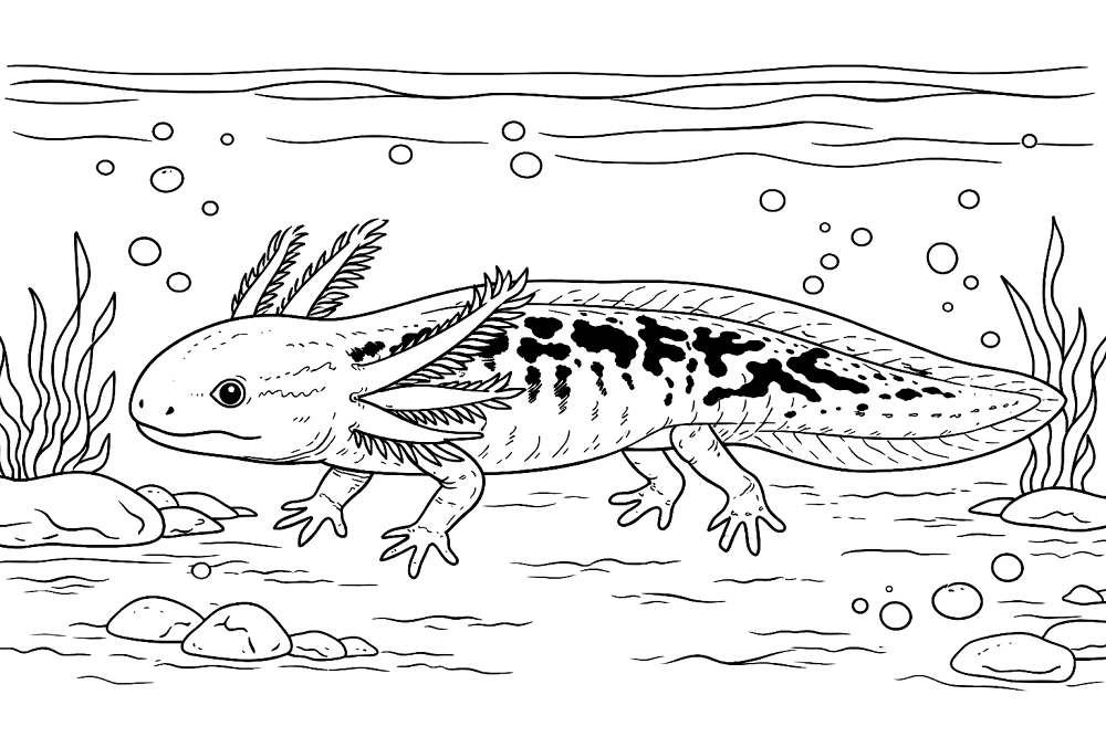 Desenho de Anfíbios para colorir e imprimir: número 11