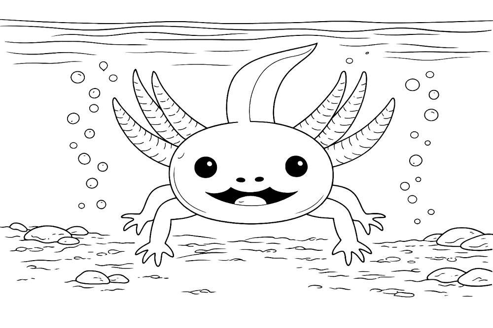 Desenho de Anfíbios para colorir e imprimir: número 24