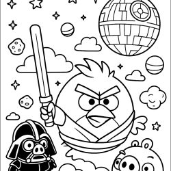 Desenho de Angry Birds para colorir e imprimir: número 2