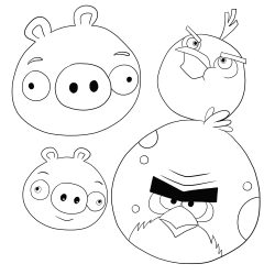 Desenho de Angry Birds para colorir e imprimir: número 3