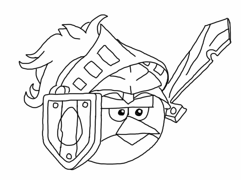 Desenho de Angry Birds para colorir e imprimir: número 4