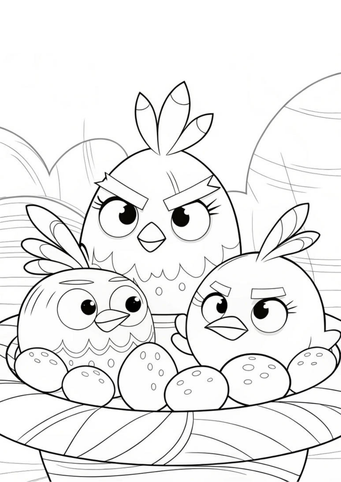 Desenho de Angry Birds para colorir e imprimir: número 5