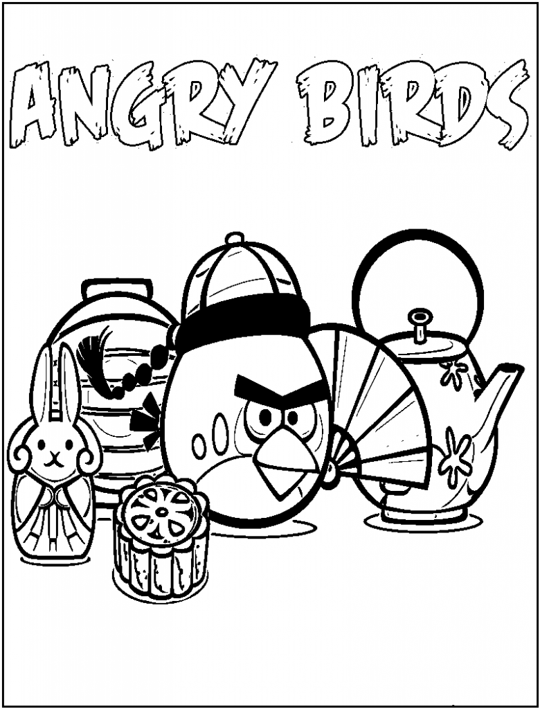 Desenho de Angry Birds para colorir e imprimir: número 8