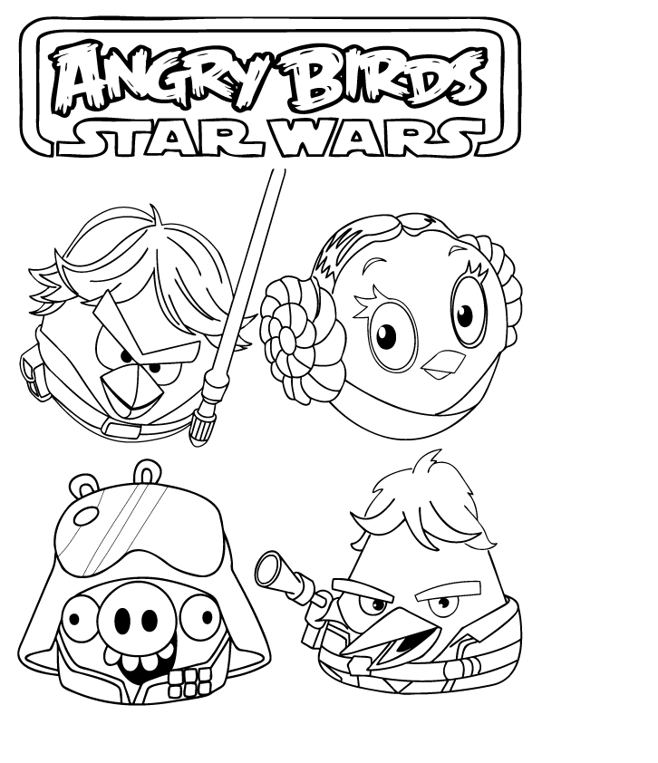 Desenho de Angry Birds para colorir e imprimir: número 16