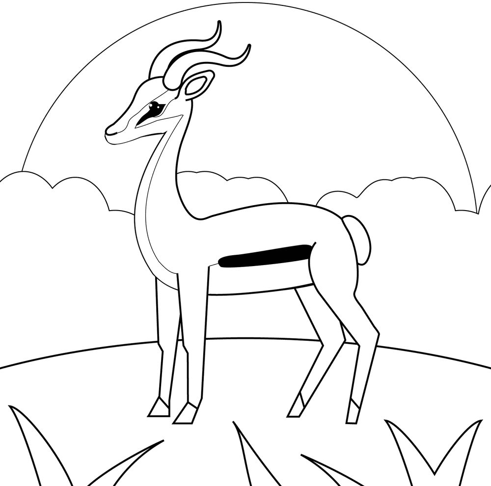 Desenho de Animais Africanos para colorir e imprimir: número 8