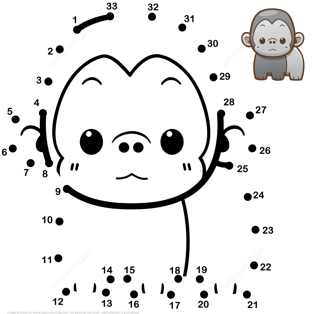 Desenho de Animais Bebês para colorir e imprimir: número 34