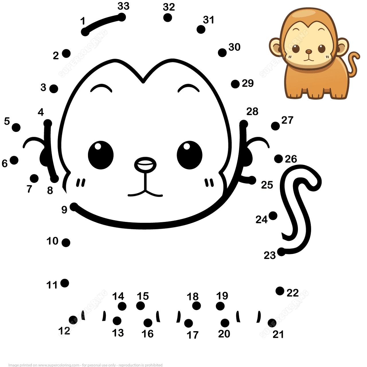 Desenho de Animais Bebês para colorir e imprimir: número 35