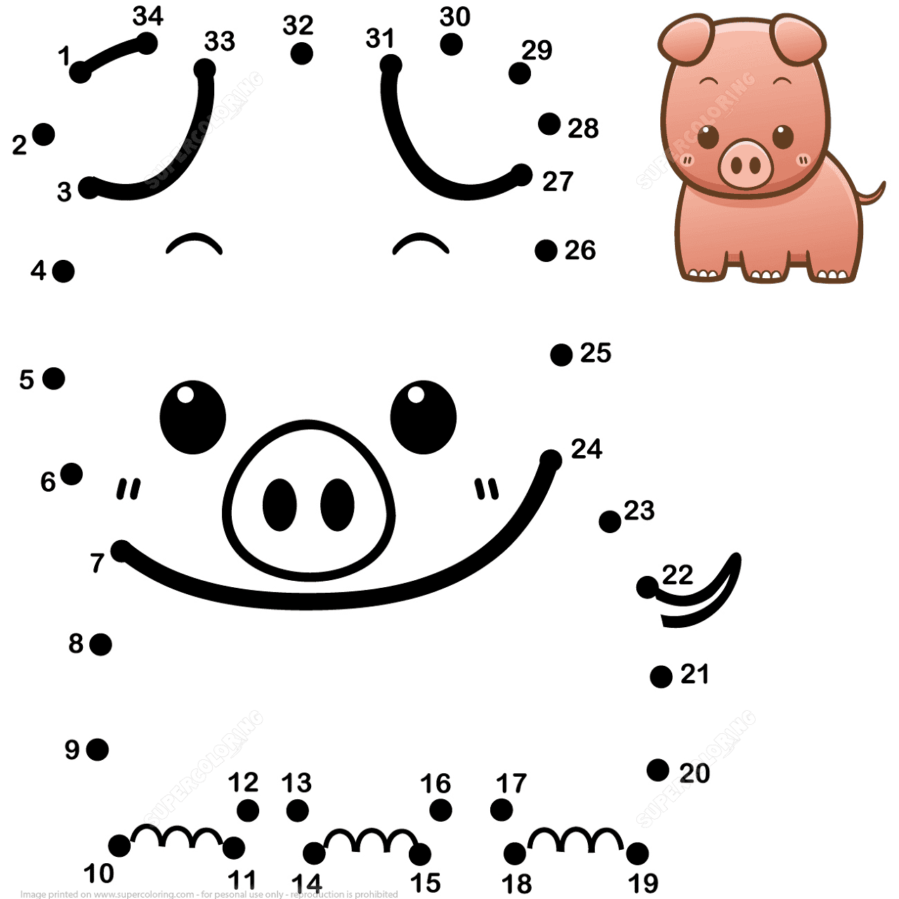 Desenho de Animais Bebês para colorir e imprimir: número 36