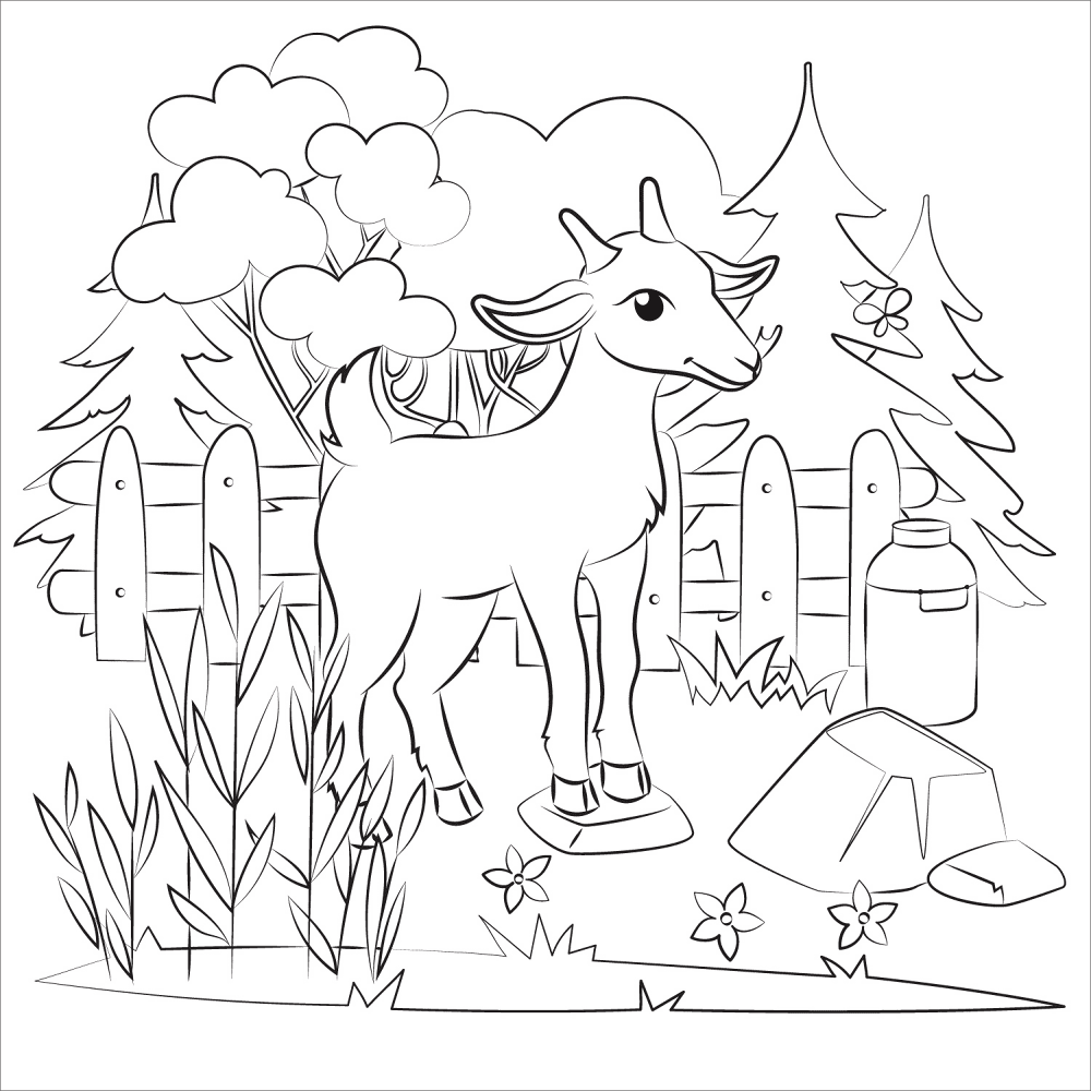 Desenho de Animais Da Fazenda para colorir e imprimir: número 2