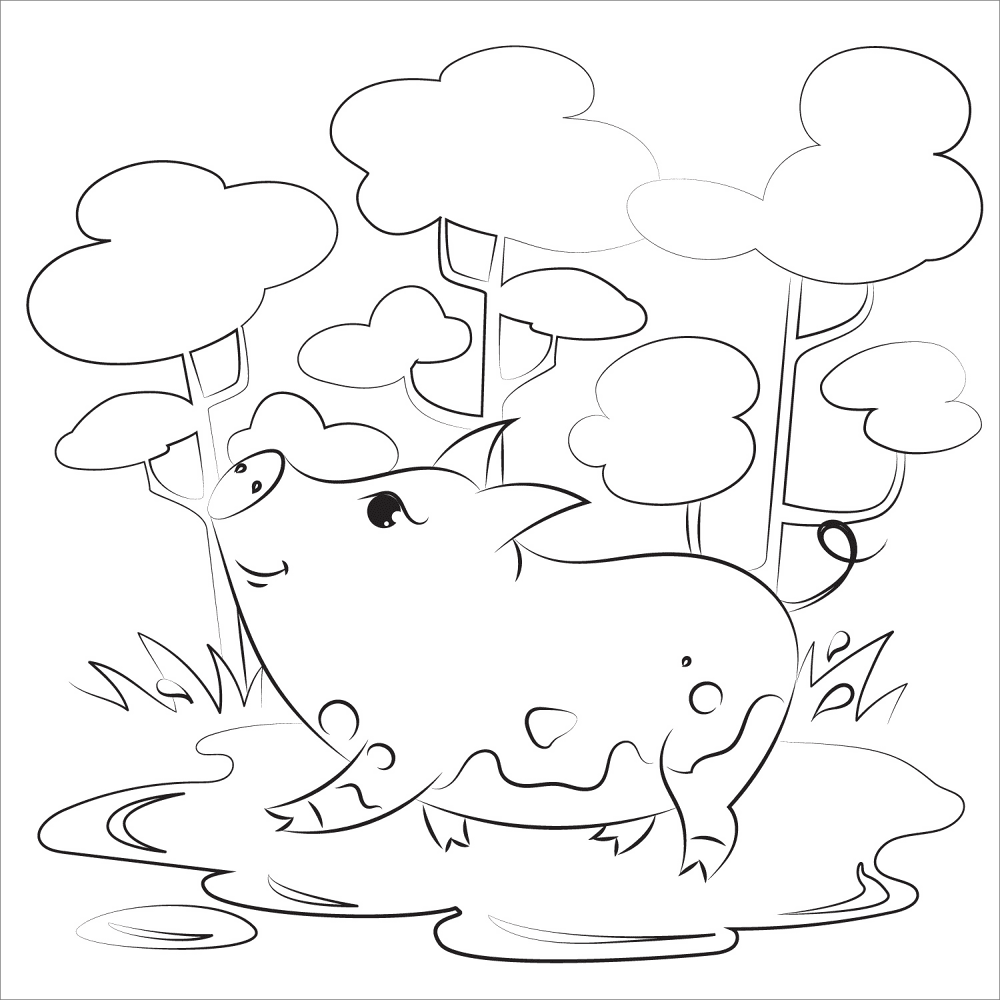 Desenho de Animais Da Fazenda para colorir e imprimir: número 3