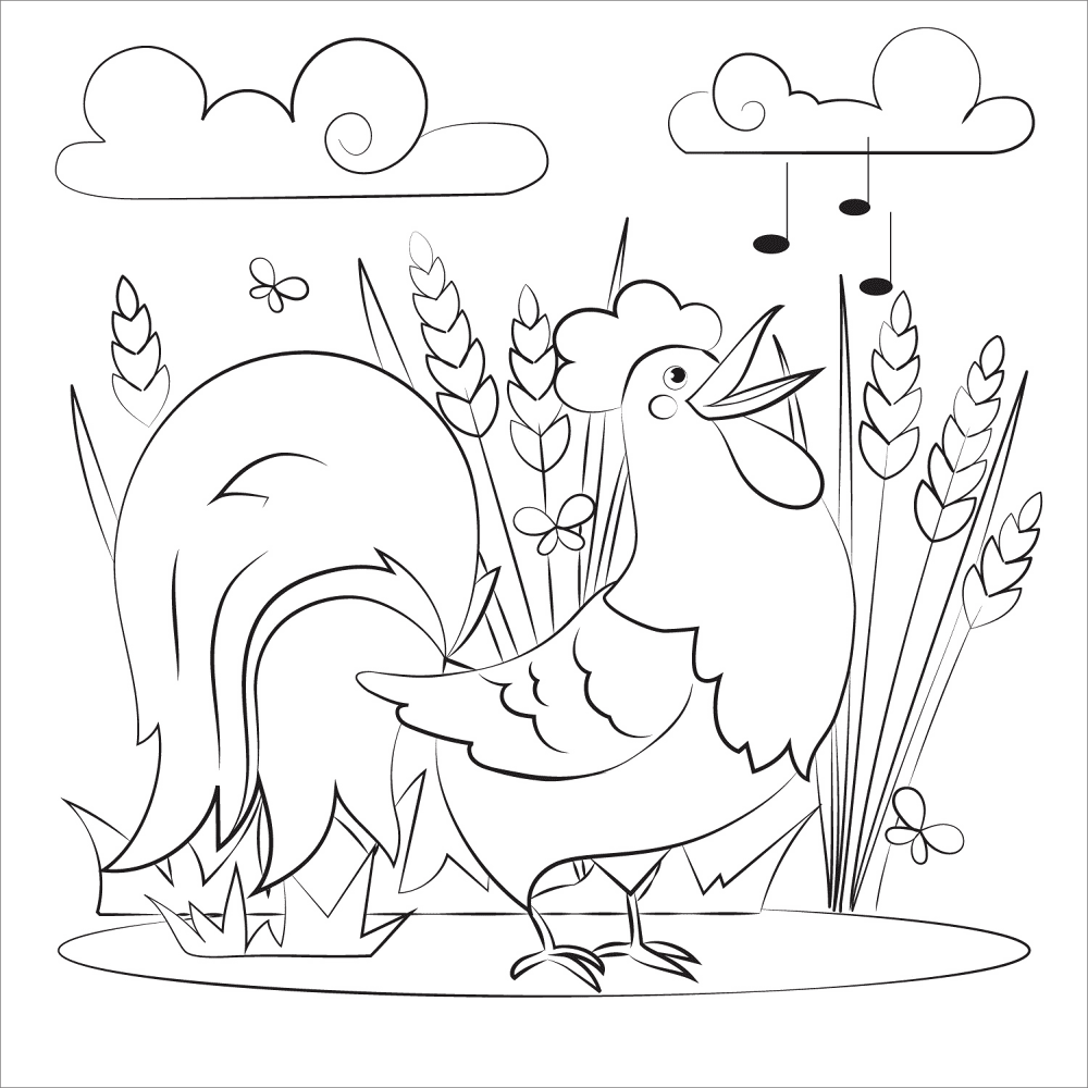 Desenho de Animais Da Fazenda para colorir e imprimir: número 4