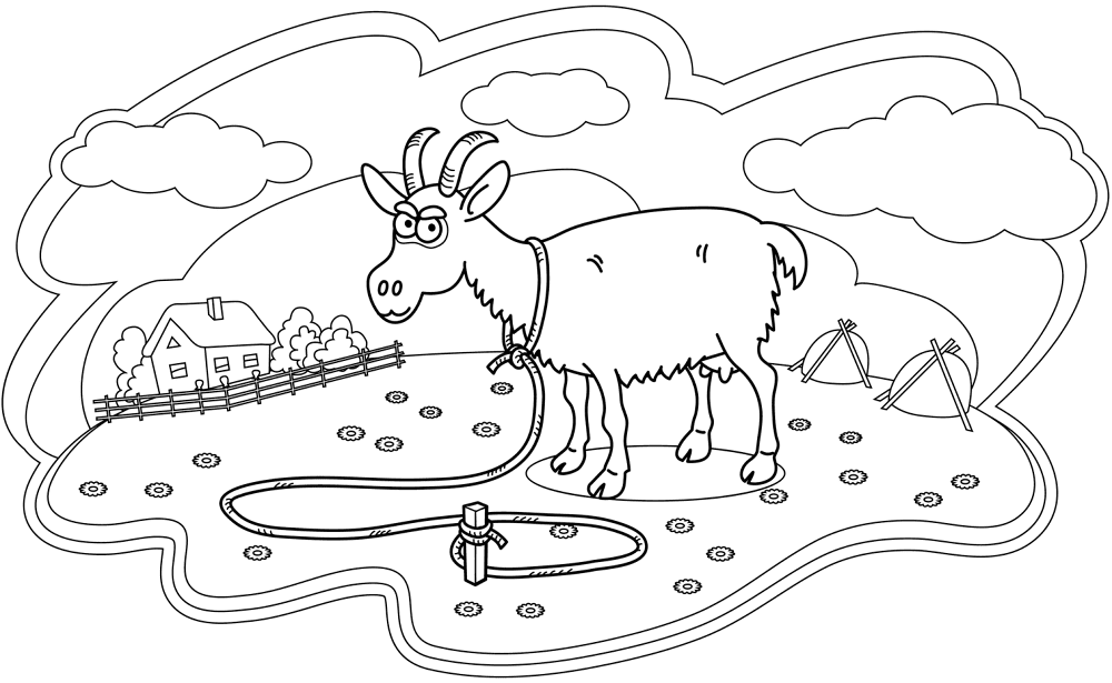 Desenho de Animais Da Fazenda para colorir e imprimir: número 5