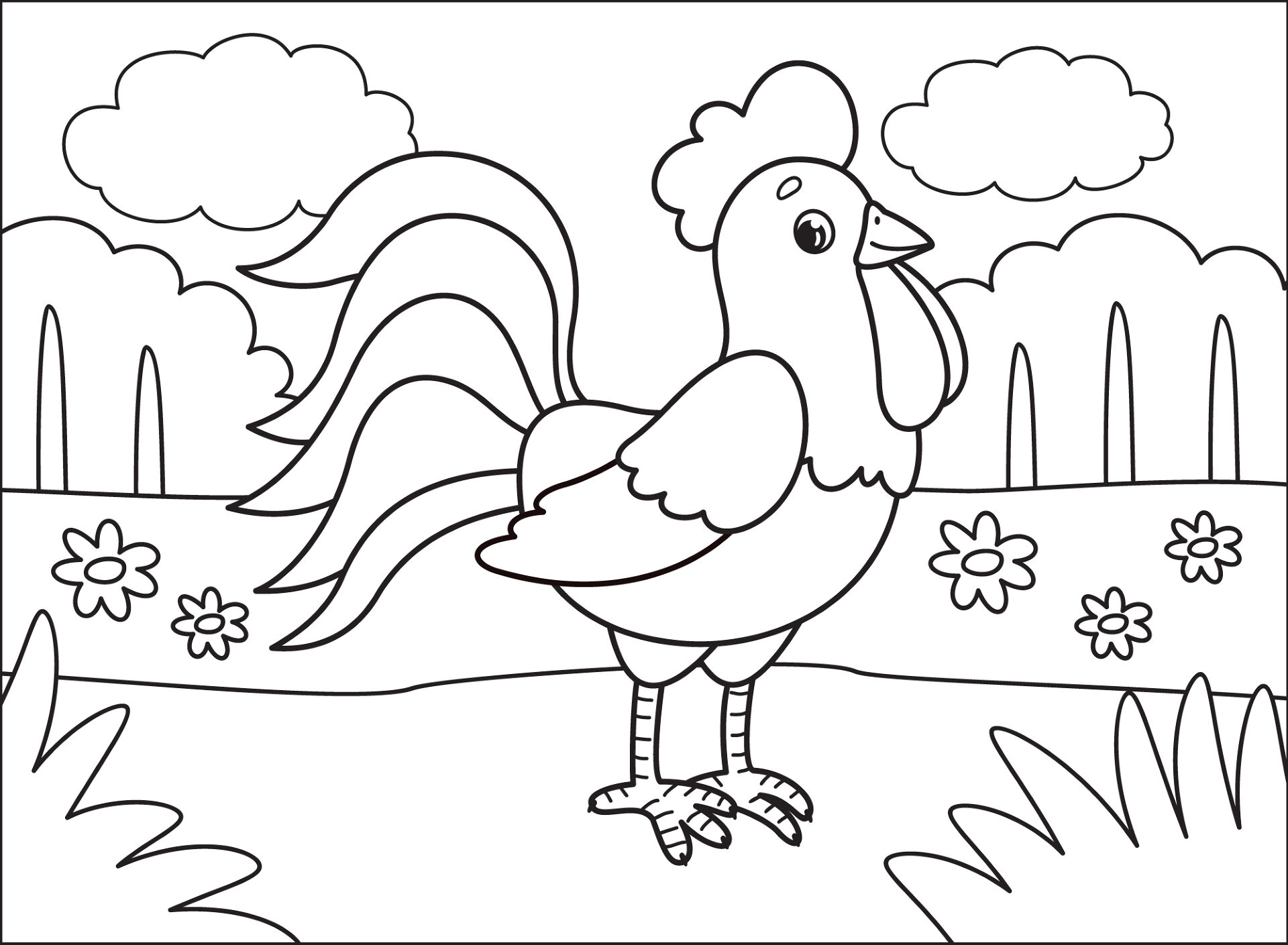 Desenho de Animais Da Fazenda para colorir