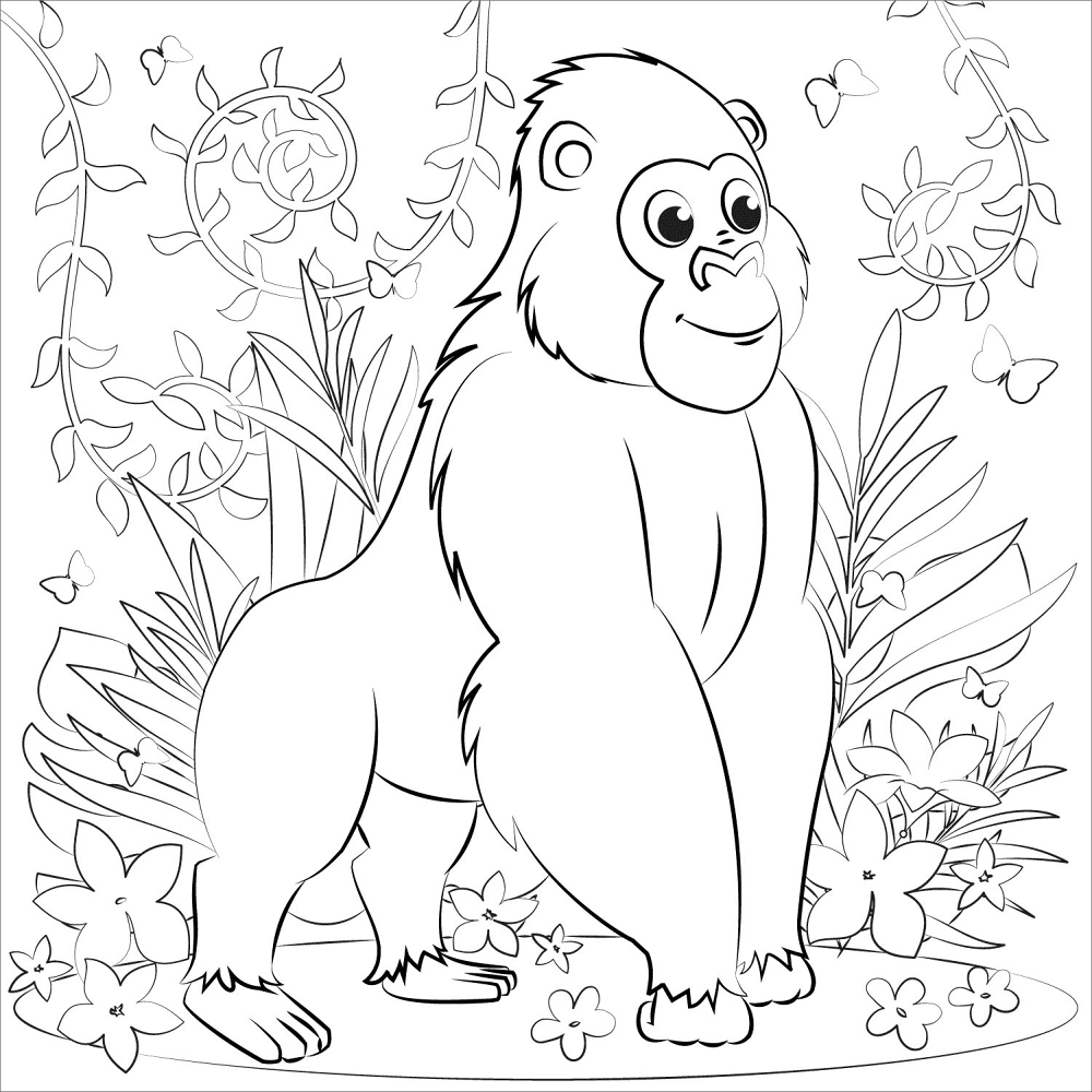 Desenho de Animais Da Selva para colorir e imprimir: número 1