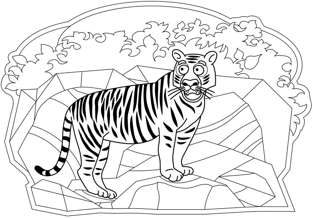 Desenho de Animais Da Selva para colorir e imprimir: número 3