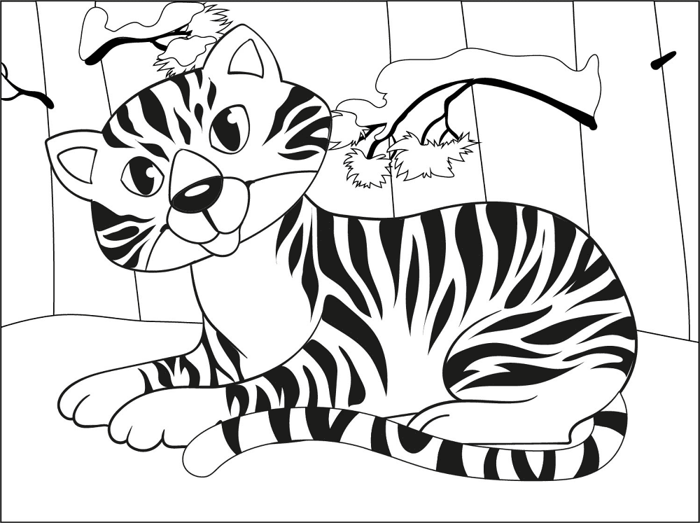 Desenho de Animais Da Selva para colorir e imprimir: número 5