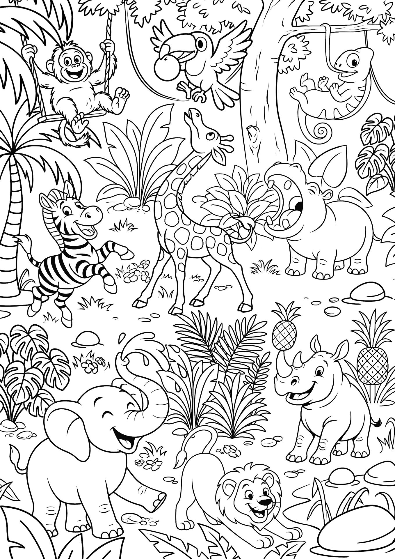 Desenho de Animais Da Selva para colorir e imprimir: número 12