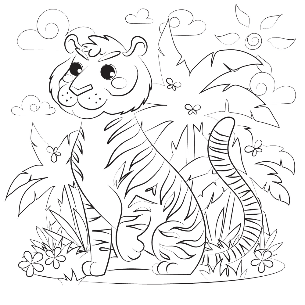 Desenho de Animais Da Selva para colorir