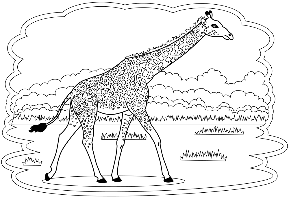 Desenho de Animais Do Safári para colorir e imprimir: número 1