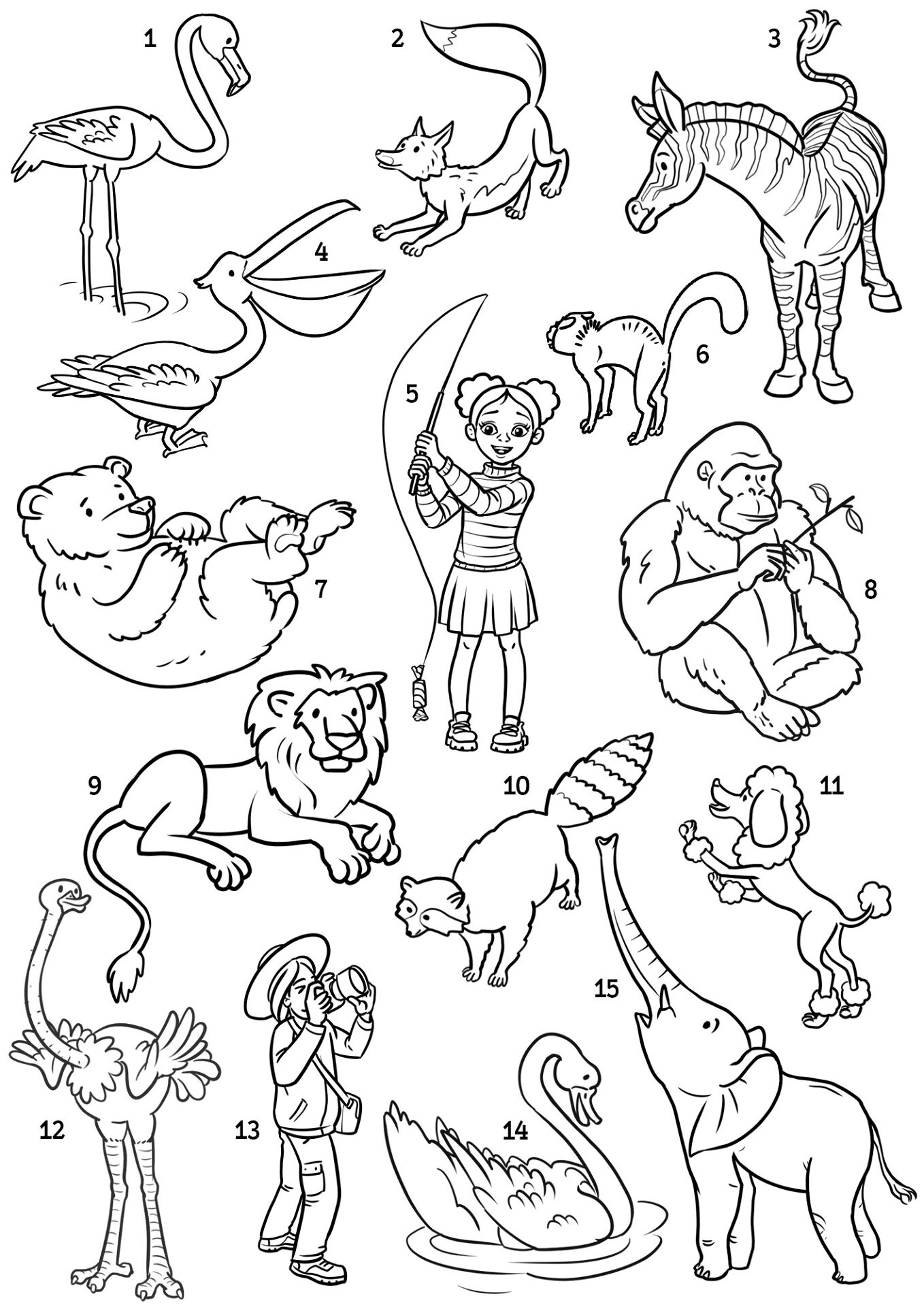 Desenho de Animais Do Zoológico para colorir e imprimir: número 30