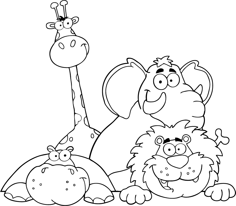Desenho de Animais Do Zoológico para colorir