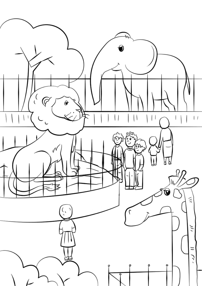 Desenho de Animais Do Zoológico para colorir