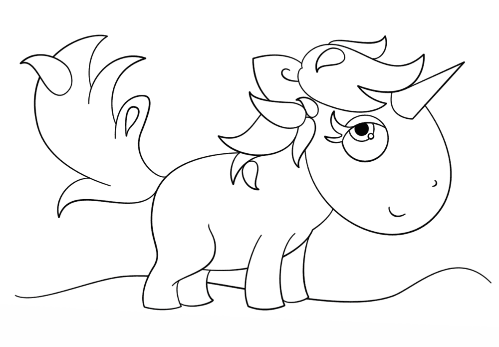 Desenho de Animal Kawaii para colorir e imprimir: número 2