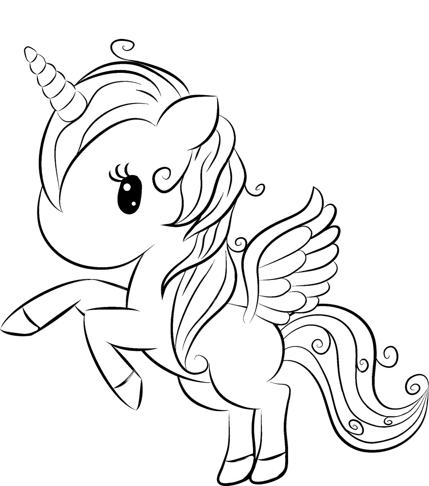 Desenho de Animal Kawaii para colorir e imprimir: número 5