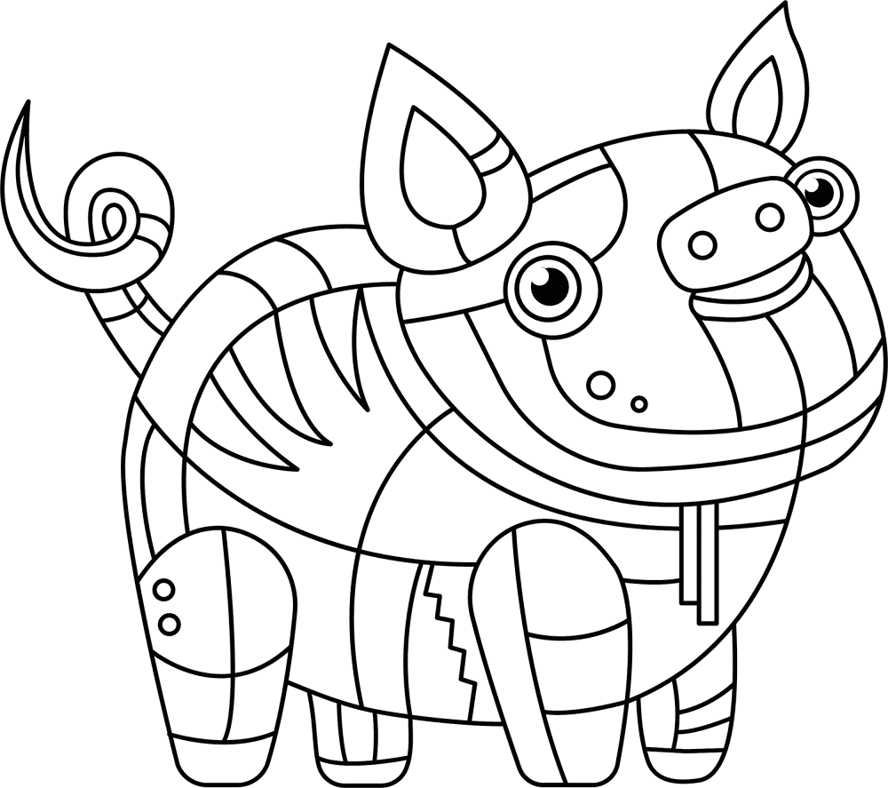 Desenho de Animal Kawaii para colorir e imprimir: número 6