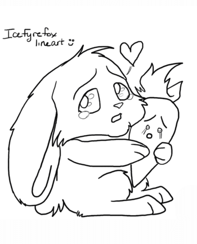 Desenho de Animal Kawaii para colorir e imprimir: número 9