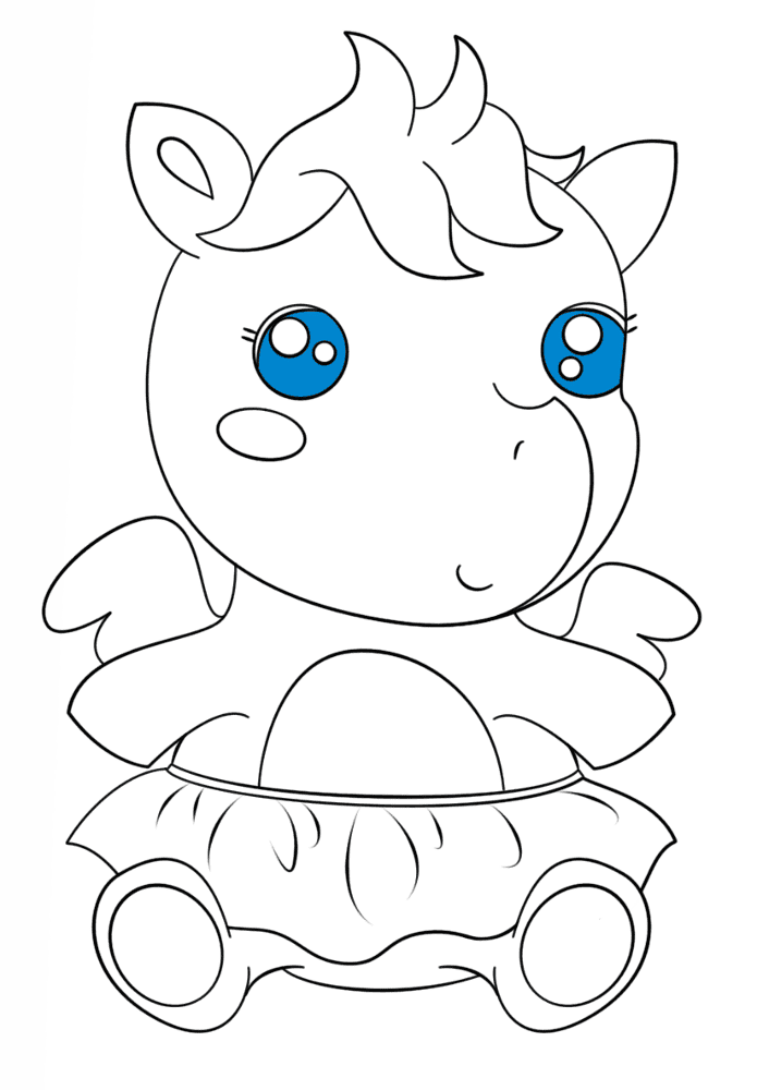Desenho de Animal Kawaii para colorir e imprimir: número 18