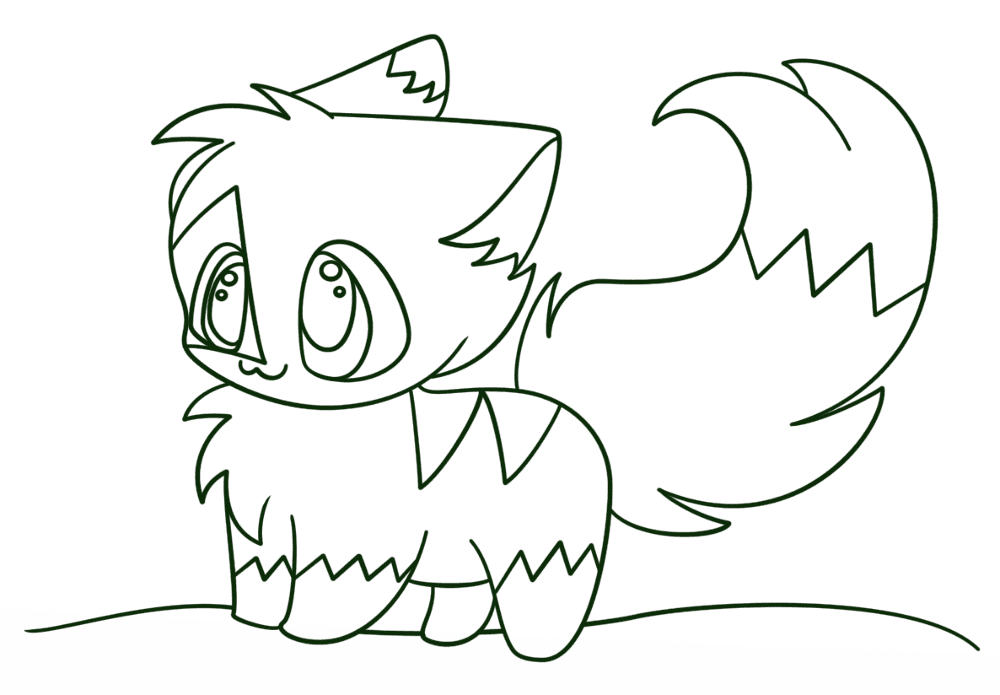 Desenho de Animal Kawaii para colorir e imprimir: número 38